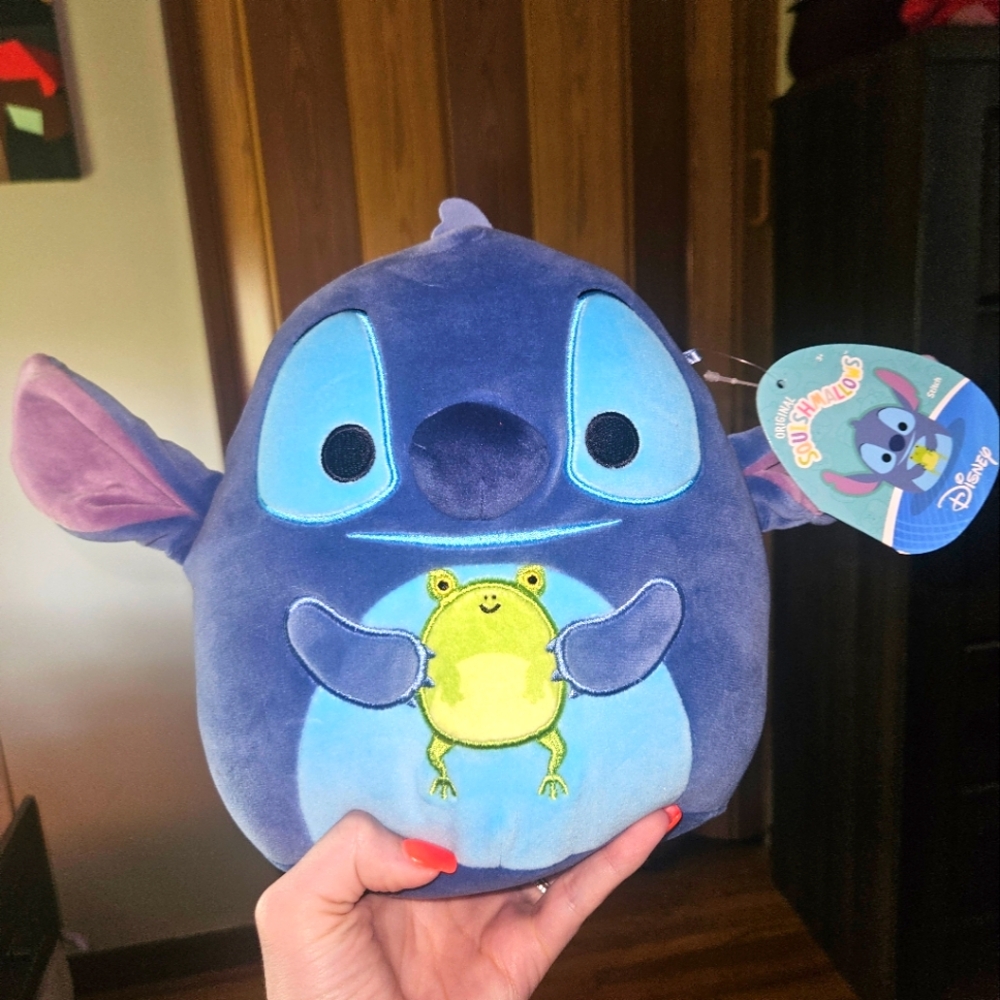 NWT Stitch Holding Frog From Disney's Lilo & Stitch 8" Squishmallow